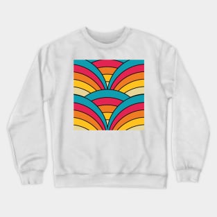 Rainbow Pattern in Retro Colors Crewneck Sweatshirt